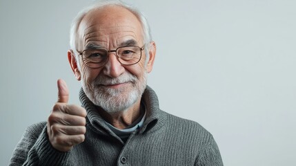 Fototapeta premium Elderly Man Displaying Positive Gesture