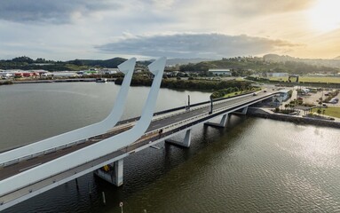 Bridge crossing the Hatea River in downtown Whangarei, Northland, New Zealand.