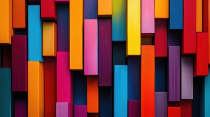 A visually stimulating arrangement of colorful bars, each with a unique gradient, creating an