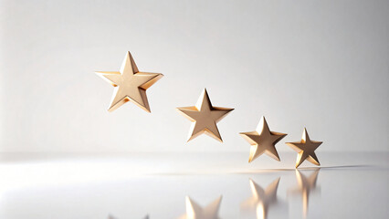 Obraz premium Golden star ornament on white background