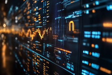 Obraz premium Digital Data Visualization - Financial Charts and Data Analysis