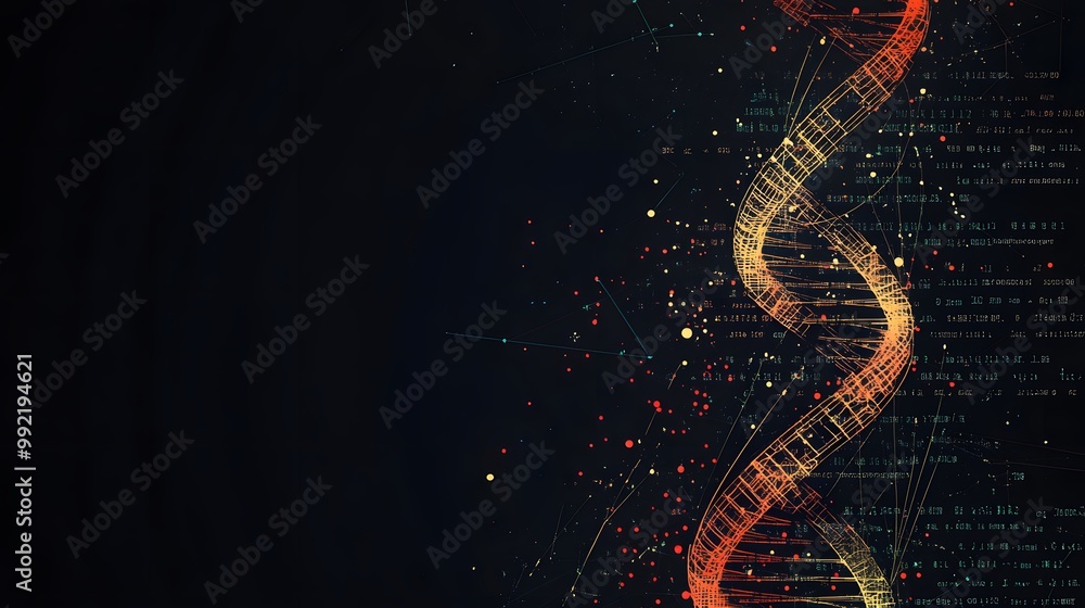 Aufkleber abstract digital representation of dna with code