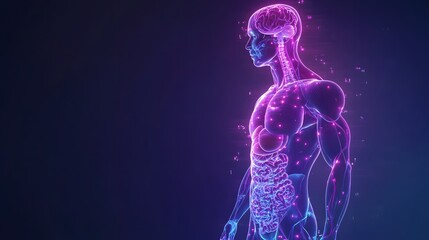 A Digital Rendering of a Human Body with Visible Internal Organs