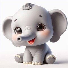 3D lachender Elefant