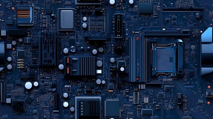 Fototapeta premium Abstract technology background with close up view of a circuit board