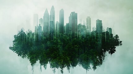 Artful double exposure captures a meadow's essence in vivid detail image