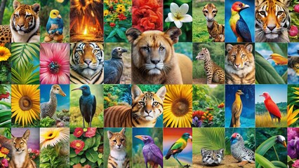 Fototapeta premium Adorable Animal Pictures for Cute Wallpaper Designs Featuring Pets and Wildlife in Playful Poses
