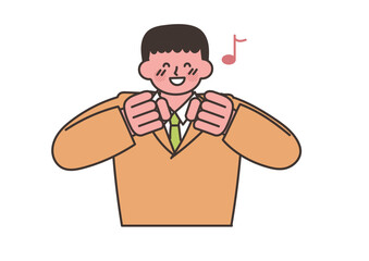 嬉しそうな男子学生