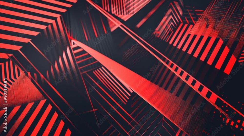 Poster abstract background with geometric lines forming sharp angles and dynamic shapes, in a bold monochro
