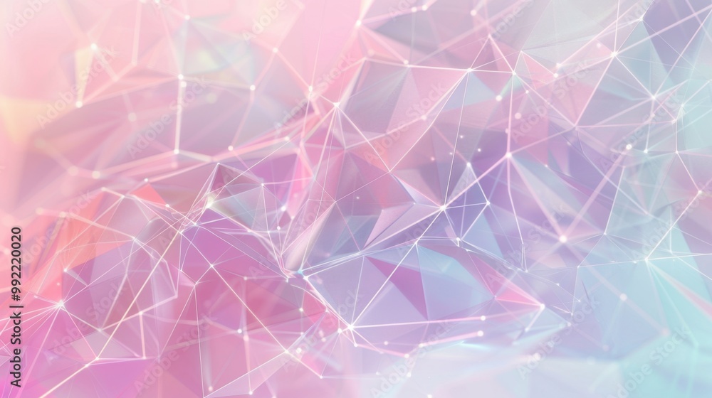 Poster abstract geometric background with thin lines forming a network of interconnected triangles, soft pa