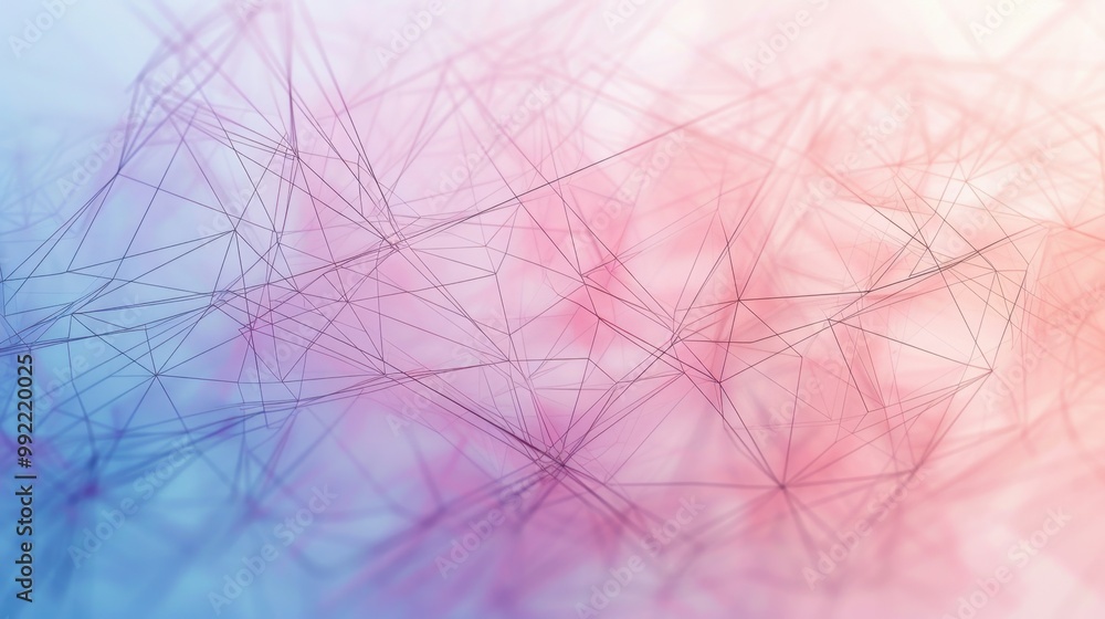 Poster abstract geometric background with thin lines forming a network of interconnected triangles, soft pa
