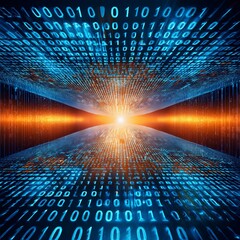 binary code tunnel, programming, artificial intelligence (AI)