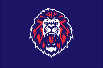 Head of Aggressive Roaring Lion