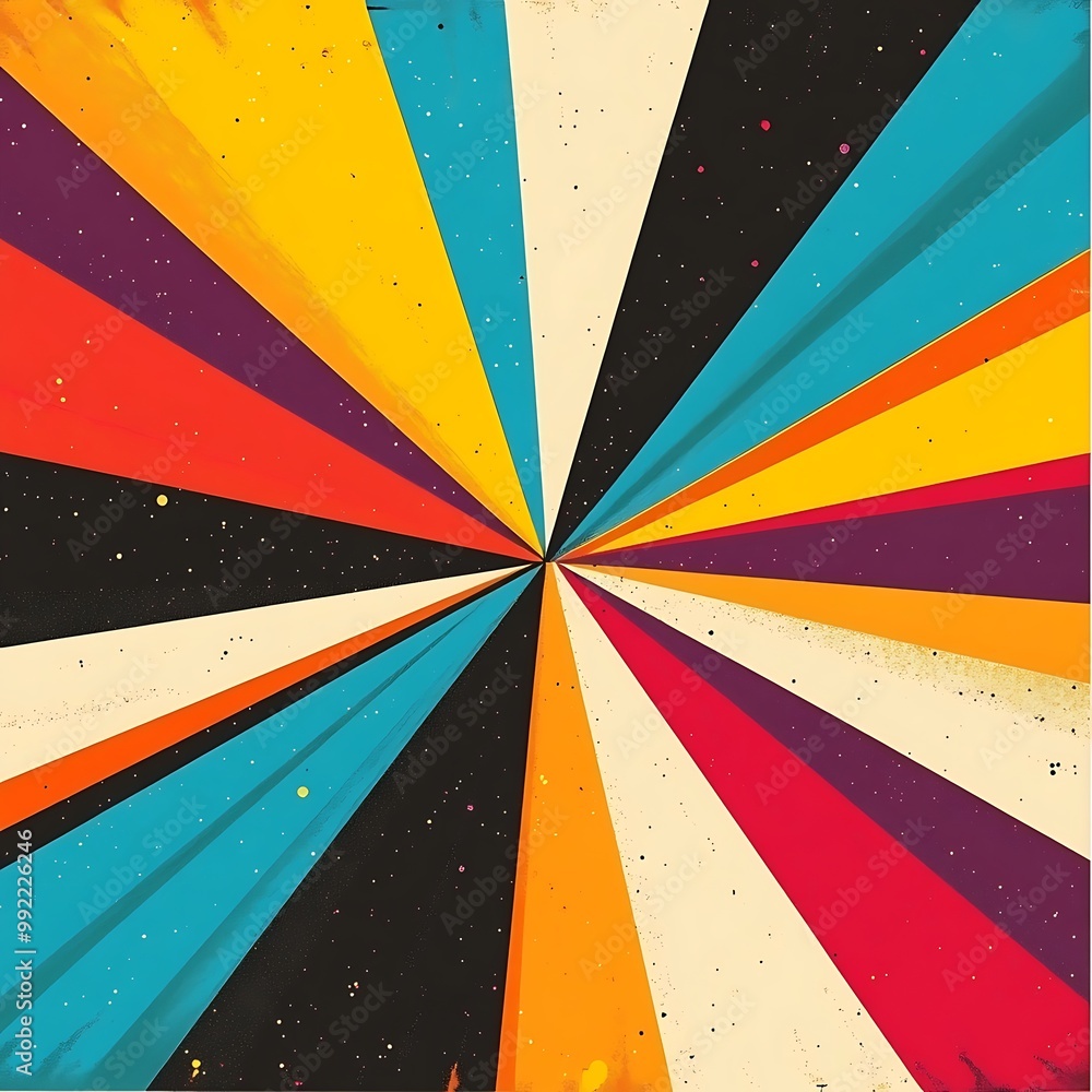 Aufkleber Abstract Geometric Pattern with a Starry Background