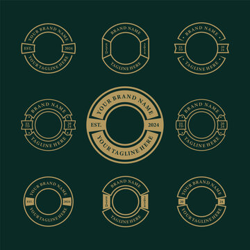 logo badge design template with the text editable for clothing, sport and apparel