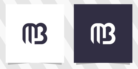 letter mb bm logo design vector