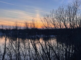 sunset over lake