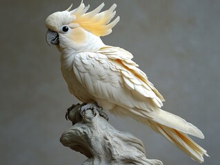Close-Up Portrait of a White Cockatoo Bird