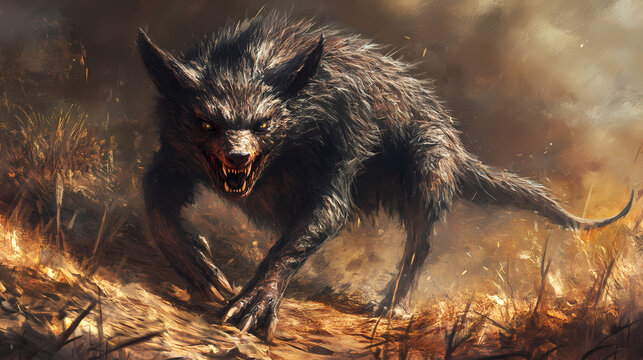 Chupacabras art illustration for a book. Chupacabra. Illustration