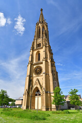 Metz, France. Tour du Temple de La Garnison de Metz (Temple Tower of the Metz Garrison). May 10, 2024.