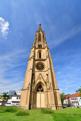 Fototapeta premium Metz, France. Tour du Temple de La Garnison de Metz (Temple Tower of the Metz Garrison). May 10, 2024.