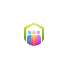 Community Group Logo with colorful gradient design style