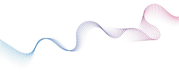 Fototapeta premium Flowing Dot Wave halftone gradient pattern on transparent background 