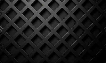 Black and white image of a metal grid. The grid is made up of squares and is very dark