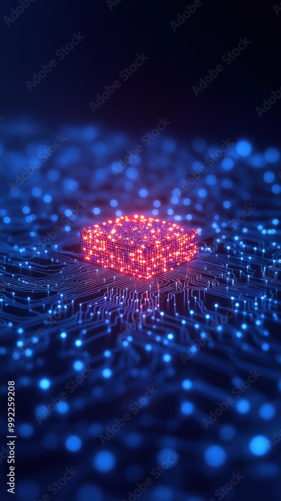 Poster abstract ai visualization of digital circuitry