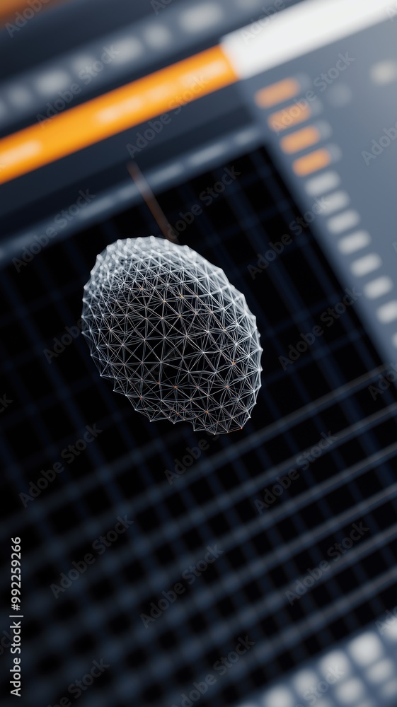 Poster 3d visualization of ai algorithm in design software
