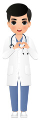 full body length men doctor wears white coat and stethoscope at Hospital clinic workers