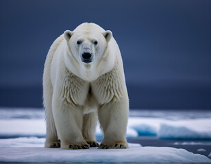 polar bear cub, polar bear in the snow, polar bear on the ice