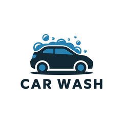 car wash vector flat illustration. Clean Logo vector illustration