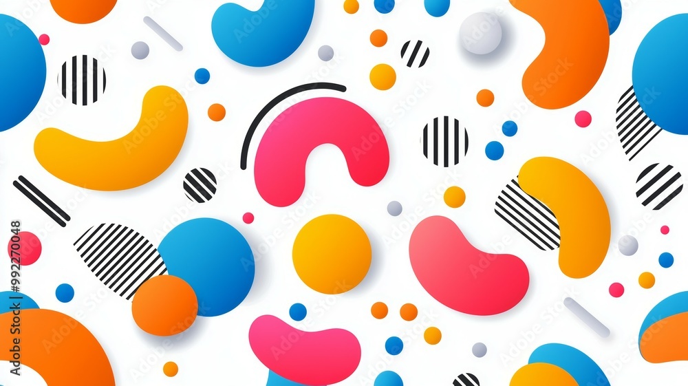 Poster a colorful abstract pattern of shapes and circles