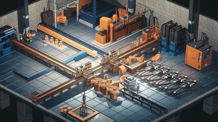Obraz premium Factory Territory Isometric. made with generative Ai 