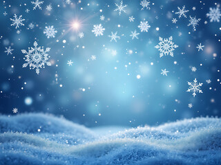 Fototapeta premium Pointillism-Inspired Abstract Winter Background with Dotted Snowflakes and Lights