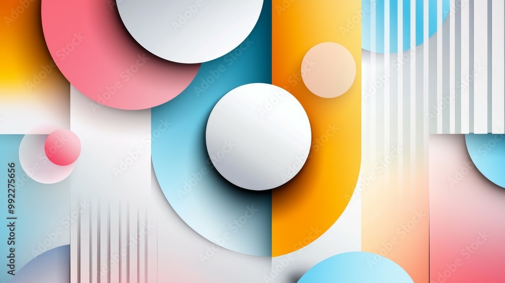 Poster a colorful abstract background with a white circle in the middle
