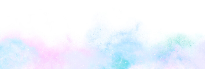 Bottom Colorful Galaxy Stars Overlay Element