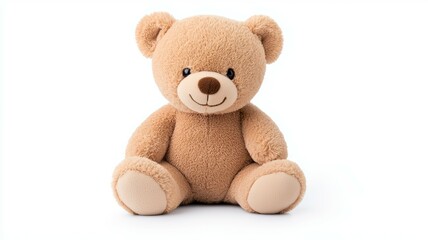 Obraz premium A teddy bear is sitting on a white background