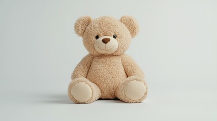 Obraz premium A teddy bear is sitting on a white background