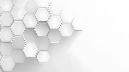 Vector banner design, white background with hexagon pattern.