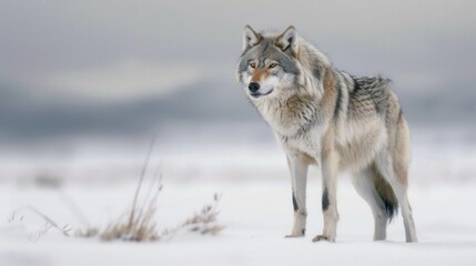 Obraz premium Majestic Wolf in HD - A Beautifully Detailed Portrait