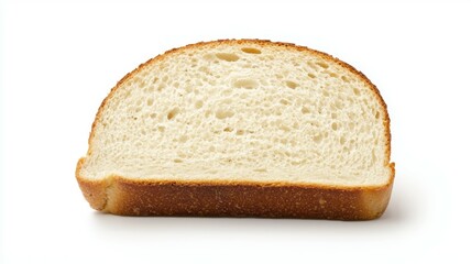 A slice of bread is shown on a white background