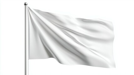 A white flag is blowing in the wind