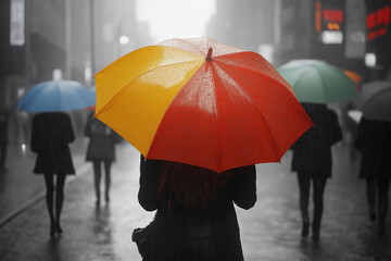 rainy day in the rain Color Splash Art