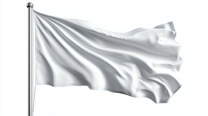 A white flag is blowing in the wind