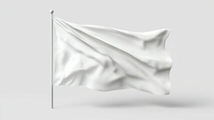 A white flag is blowing in the wind