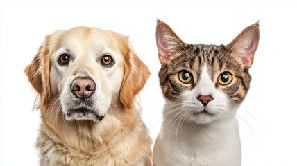 Fototapeta premium A dog and a cat are standing next to each other
