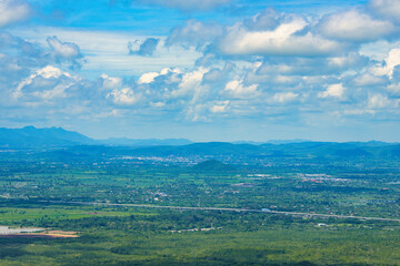 Naklejka premium カオヤイのキャンプ場からの綺麗な景色 ナコーンラーチャシーマ・タイ Beautiful Khao Yai View at Nakhon Ratchasima, Thailand