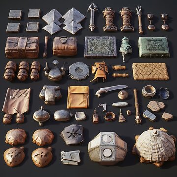 3D Game Asset Pack,  Medieval Fantasy Objects and Props,  Low Poly 3D Models